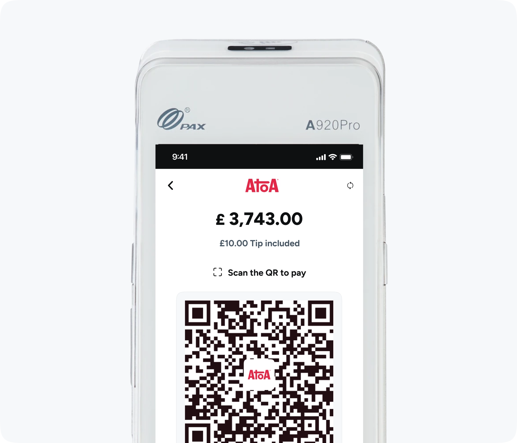 Customer scanning Atoa QR code for in-store Pay by Bank payment