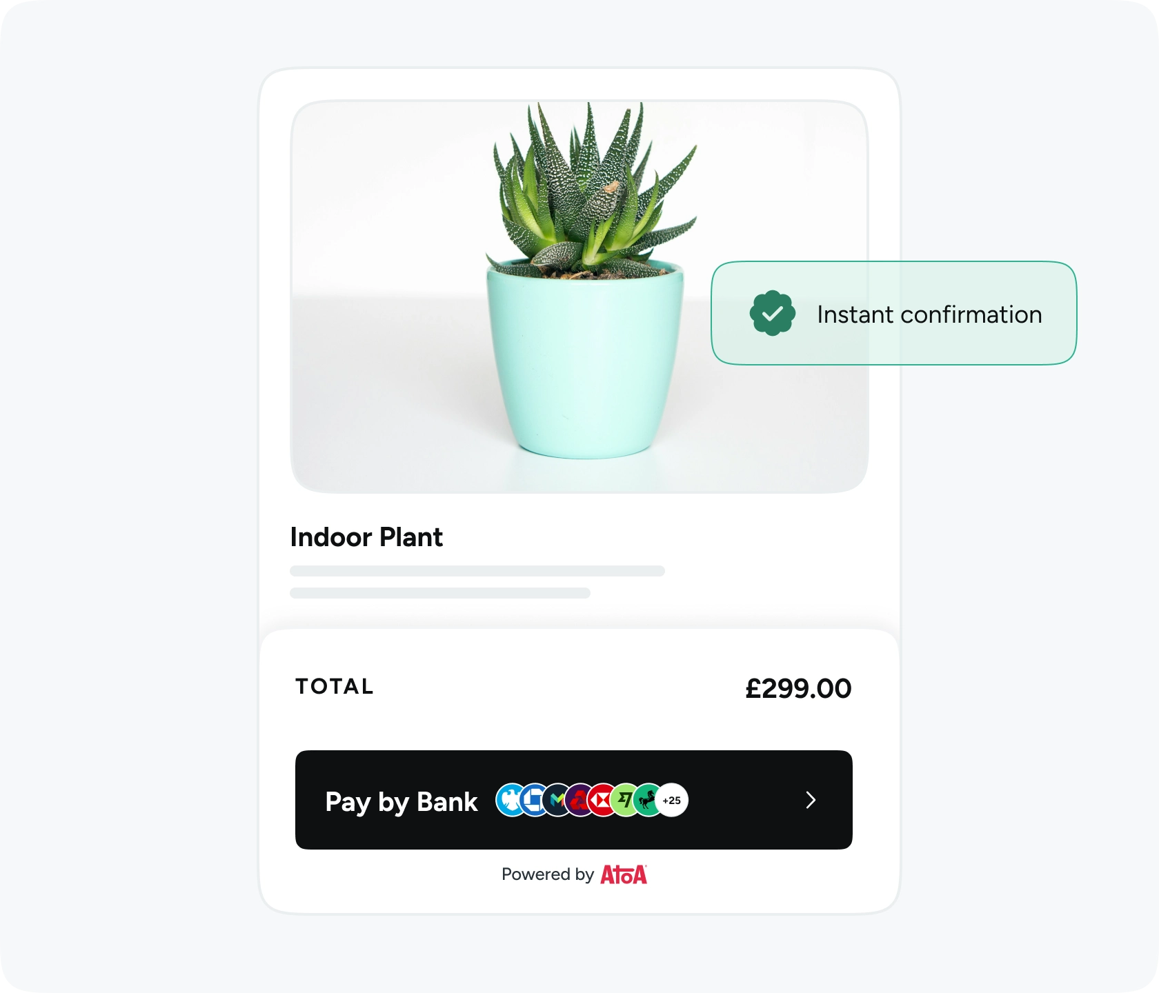 Atoa Pay by Bank option at online checkout